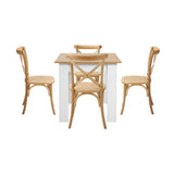 Bianco Nuovo Extendable Dining Table Set | 5-7 Seater Premium Modern Dining Table and Retro Crossback Chairs