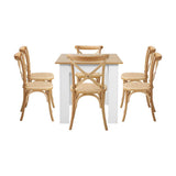 Bianco Nuovo Extendable Dining Table Set | 5-7 Seater Premium Modern Dining Table and Retro Crossback Chairs