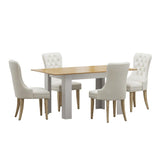 Scarlet Luxe Extendable 120-160cm Dining Table Set | 5-7 Seater Premium Modern Dining Table With Tuffted Velet Dining Chairs