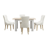 Scarlet Luxe Extendable 120-160cm Dining Table Set | 5-7 Seater Premium Modern Dining Table With Tuffted Velet Dining Chairs