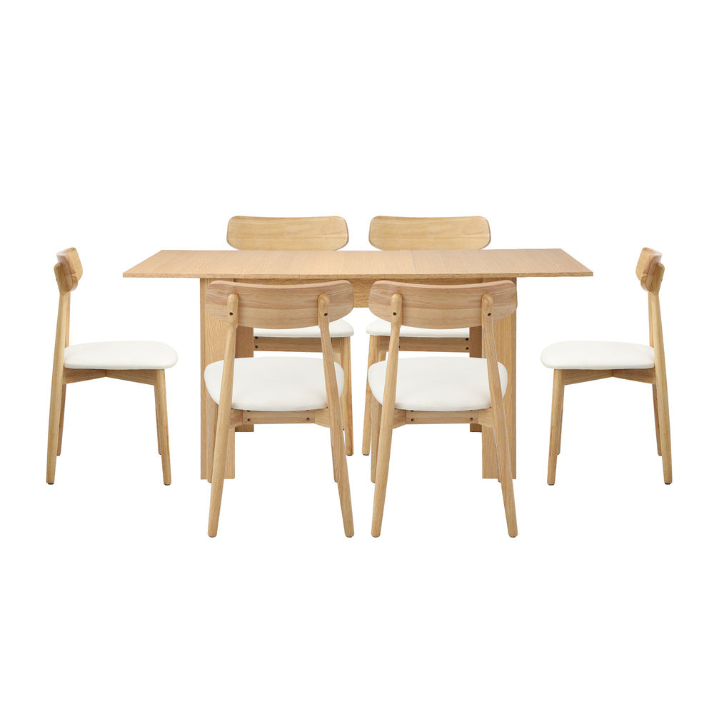 Orebello Extendable 120-160cm Dining Table Set | 5-7 Seater Premium Modern Dining Table Set