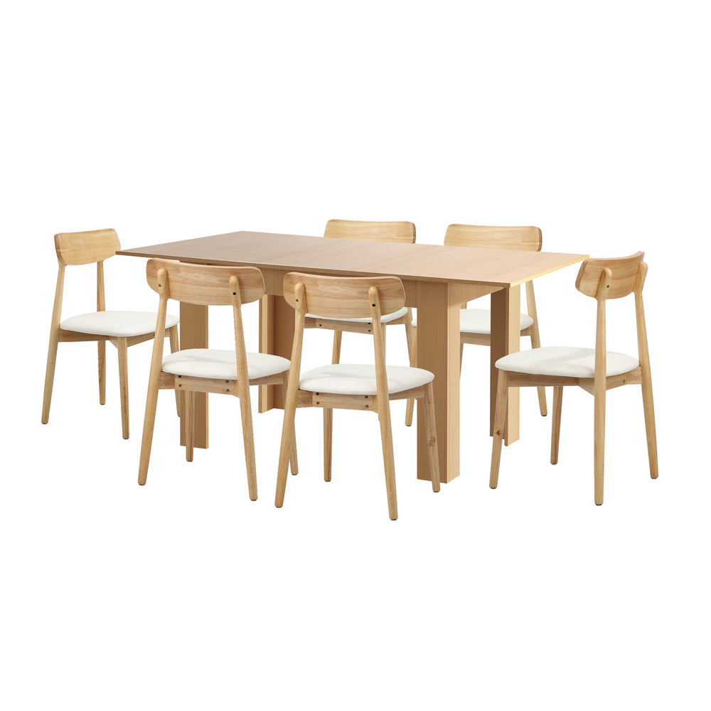 Orebello Extendable 120-160cm Dining Table Set | 5-7 Seater Premium Modern Dining Table Set
