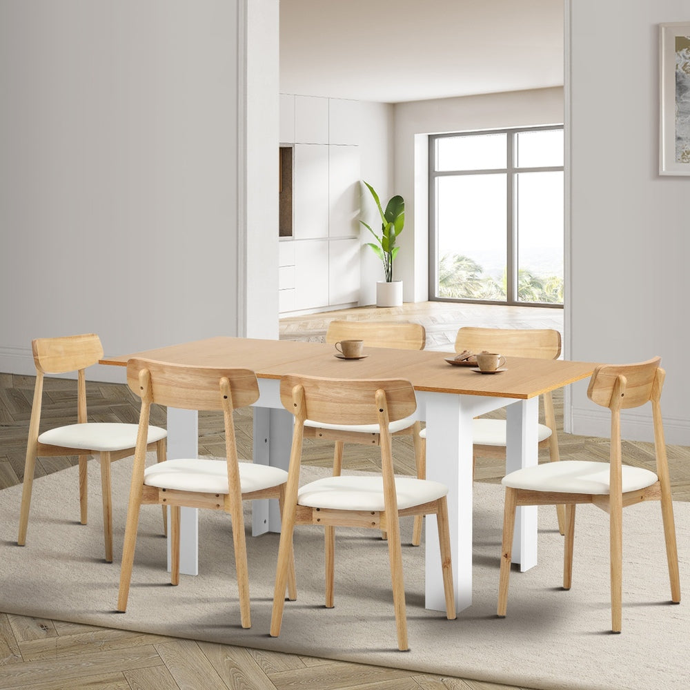Orebello Extendable 120-160cm Dining Table Set | 5-7 Seater Premium Modern Dining Table Set