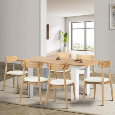 Orebello Extendable 120-160cm Dining Table Set | 5-7 Seater Premium Modern Dining Table Set
