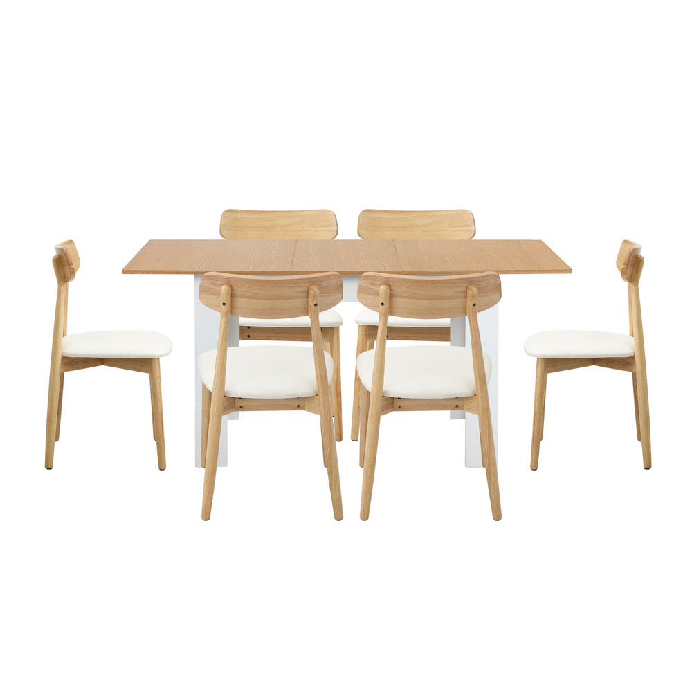 Orebello Extendable 120-160cm Dining Table Set | 5-7 Seater Premium Modern Dining Table Set