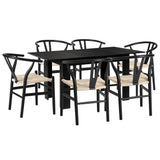 Replica Wishbone Nero Extendable 120-160cm Dining Table Set | 5-7 Seater Premium Modern Dining Table Set