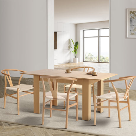 Replica Wishbone Extendable 120-160cm Dining Table Set | 5-7 Seater Premium Modern Dining Table Set