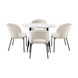 Peruzzi Boucle Luxe Dining Table Set | 5-7 Seater Premium Modern Dining Table Marble Style Top and Boucle Dining Chairs
