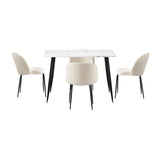 Terrazi Boucle Luxe Dining Table Set | 5-7 Seater Premium Dining Table Set