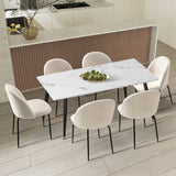 Terrazi Boucle Luxe Dining Table Set | 5-7 Seater Premium Dining Table Set