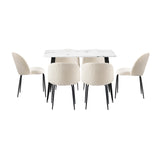 Terrazi Boucle Luxe Dining Table Set | 5-7 Seater Premium Dining Table Set