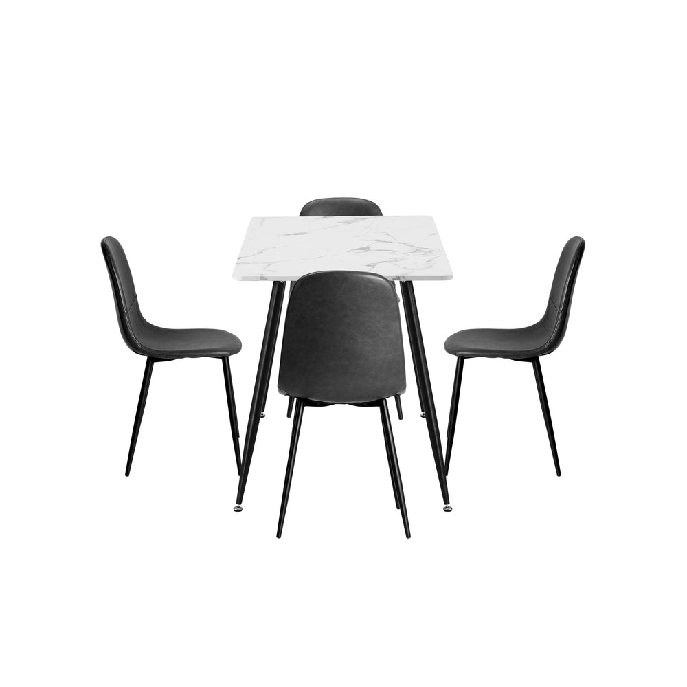 Murano PU Leather Luxe Dining Table Set | 5-7 Seater Dining Table Set