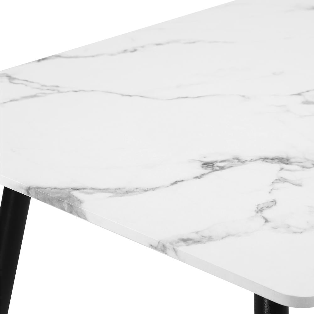 Marucio Boucle Luxe Dining Table Set | 5-7 Seater Premium Modern Dining Table Marble Style Top and Boucle Dining Chairs