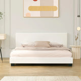 Teddy Soft Boucle Fabric White Bed | Modern Cushioned Touch White Upholstered Boucle Bed Frame