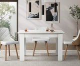 Bianco Nuovo Extendable 120-160cm Dining Table | Wooden Finish Modern Kitchen Table