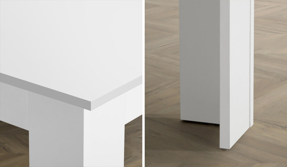 Bianco Nuovo Extendable 120-160cm Dining Table | Wooden Finish Modern Kitchen Table