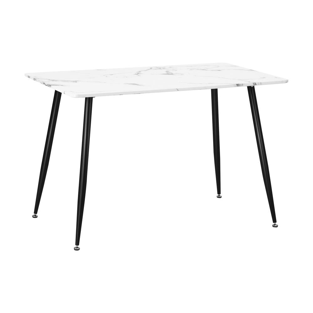 5 or 7 Piece Miami Eamos 120cm Marble Table Dining Set | Retro Metal Wood Dining Table Set