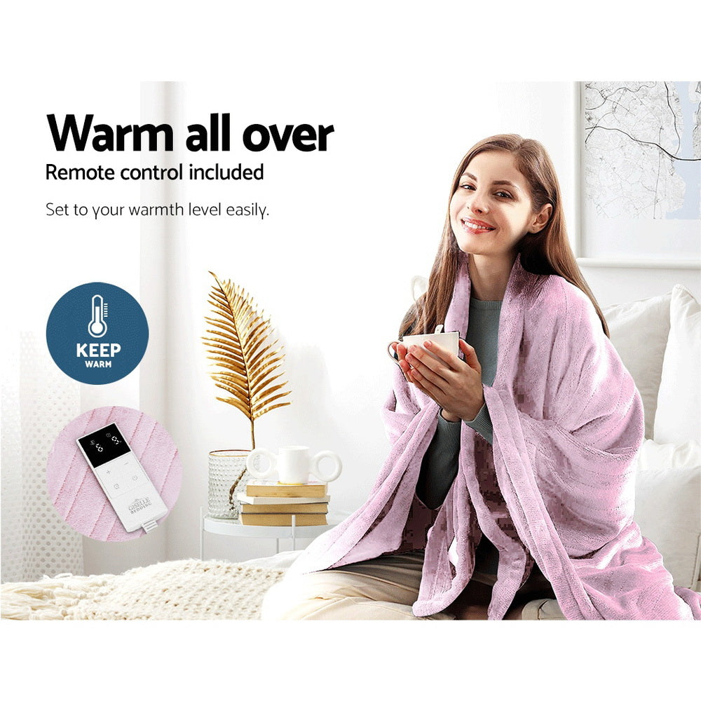 Luxore Super Warm Electric Heated Blanket | 10 Heat Setting Coral Fleece Cozy Electric Throw Blanket