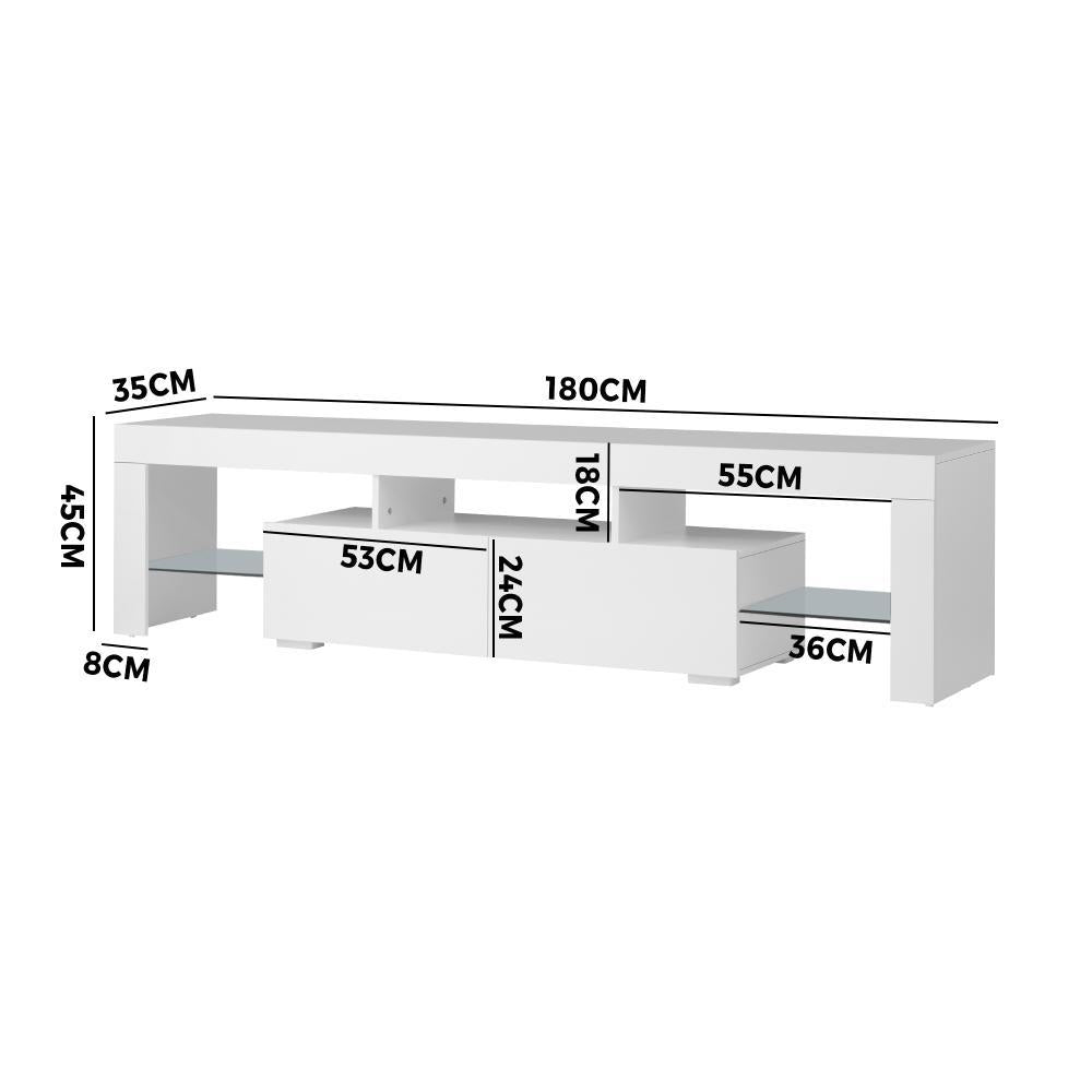 Spezia Nuvo LED 16 Light TV Cabinet 180cm Entertainment Unit | Hi Gloss TV Unit Stand