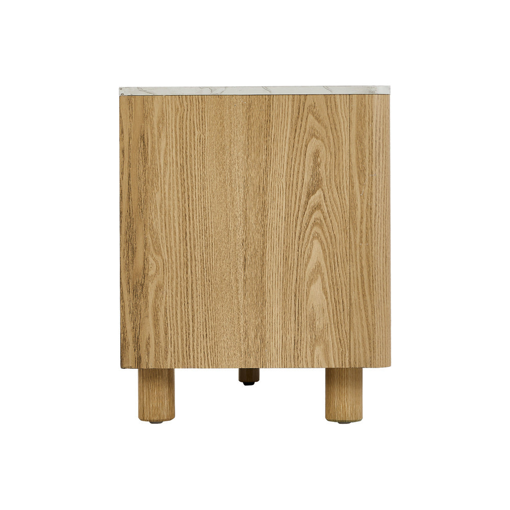 Ferrara 160cm TV Entertainment Unit | Two Tone Marble Style Top TV Cabinet with Storage