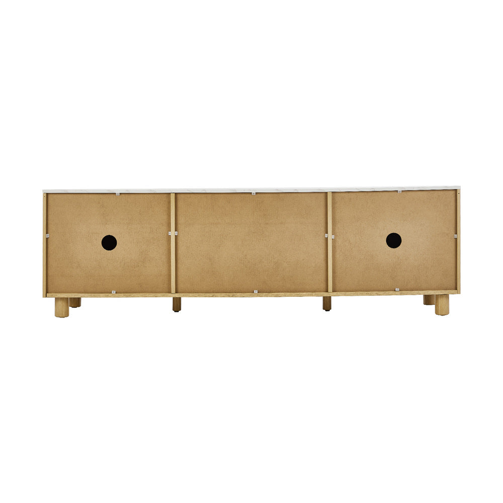 Ferrara 160cm TV Entertainment Unit | Two Tone Marble Style Top TV Cabinet with Storage