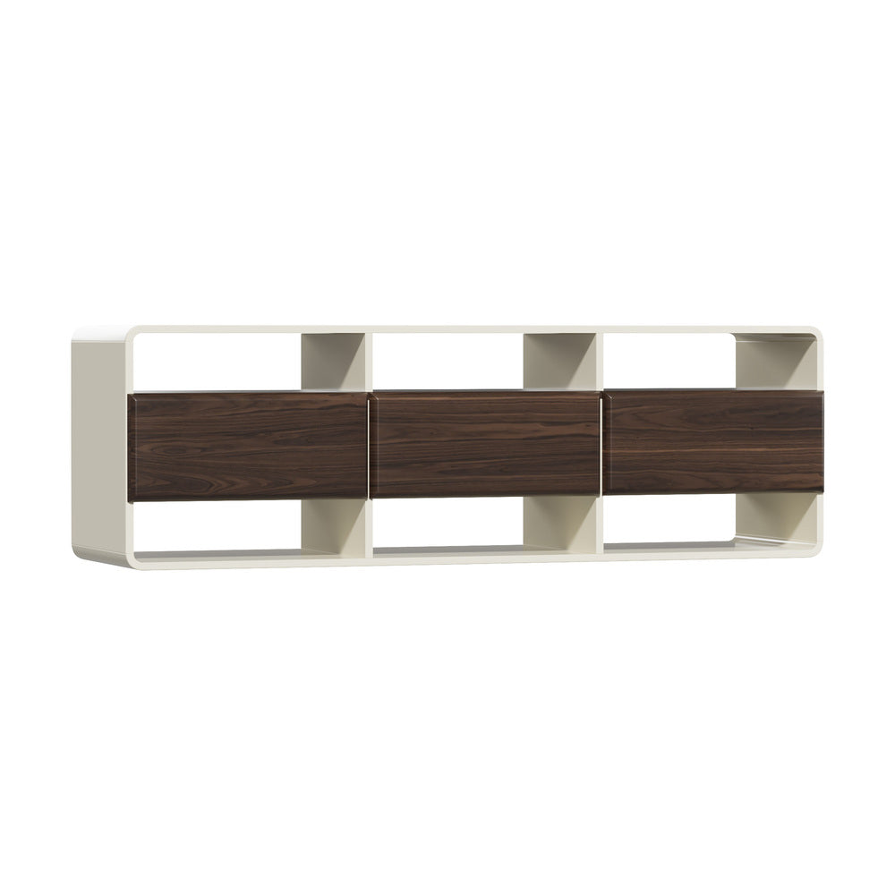 Sanremo Open Shelf 140cm TV Unit | White Retro Modern Multi Draw Entertainment Unit