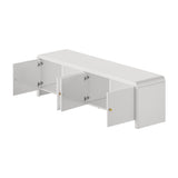 Santorini White Fluted 160cm TV Unit | Modern Ripple 4 Draw Entertainment Unit
