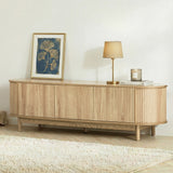 Elva Scandi Fluted Entertainment Unit | Ripple Curved 160cm TV Unit With Storage