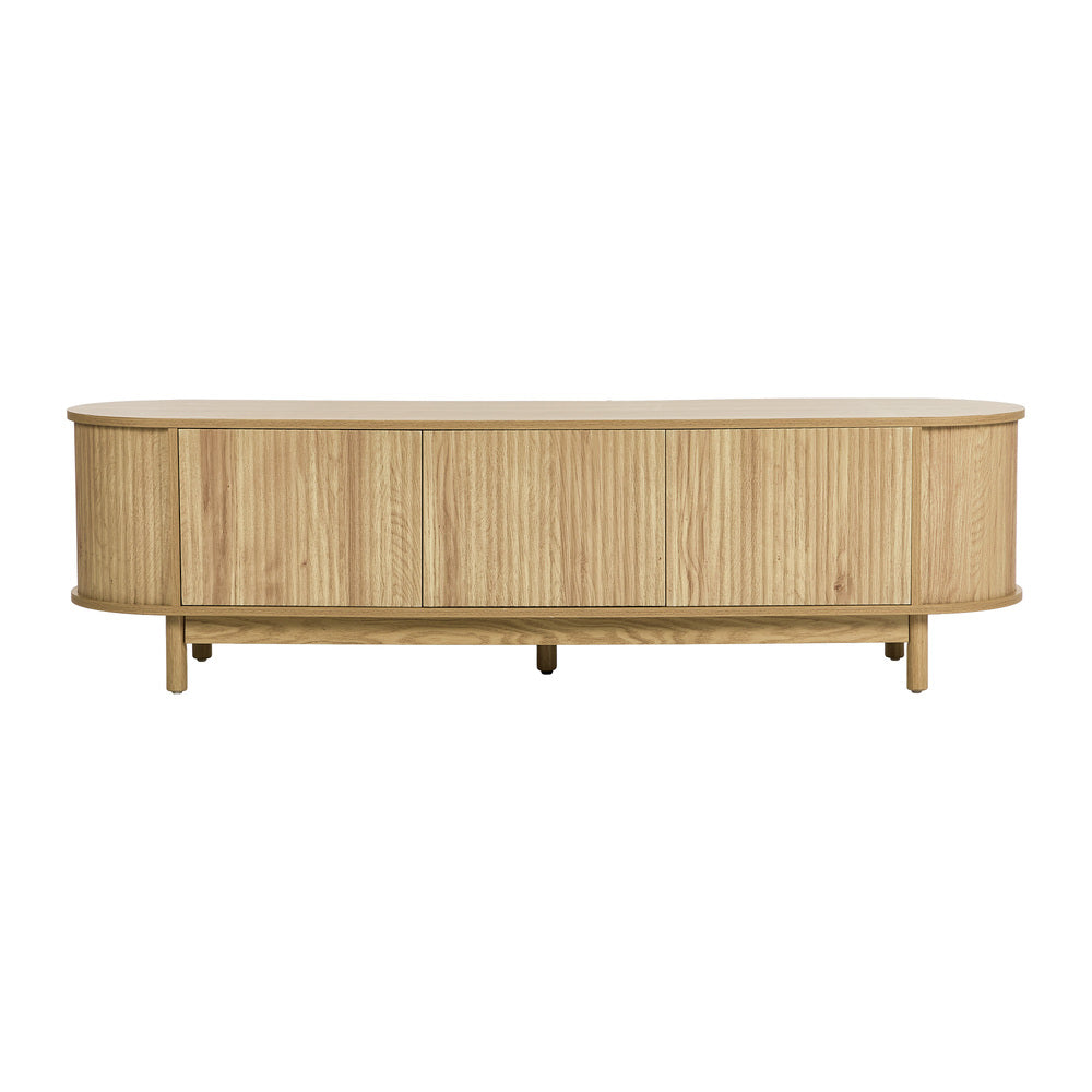 Elva Scandi Fluted Entertainment Unit | Ripple Curved 160cm TV Unit With Storage