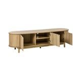 Elva Scandi Fluted Entertainment Unit | Ripple Curved 160cm TV Unit With Storage