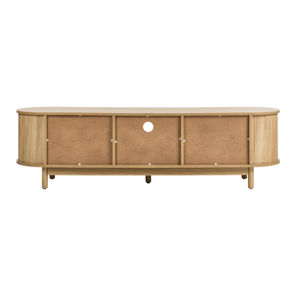 Elva Scandi Fluted Entertainment Unit | Ripple Curved 160cm TV Unit With Storage