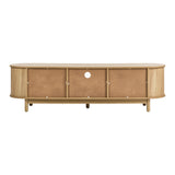 Elva Scandi Fluted Entertainment Unit | Ripple Curved 160cm TV Unit With Storage