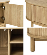 Elva Scandi Fluted Entertainment Unit | Ripple Curved 160cm TV Unit With Storage