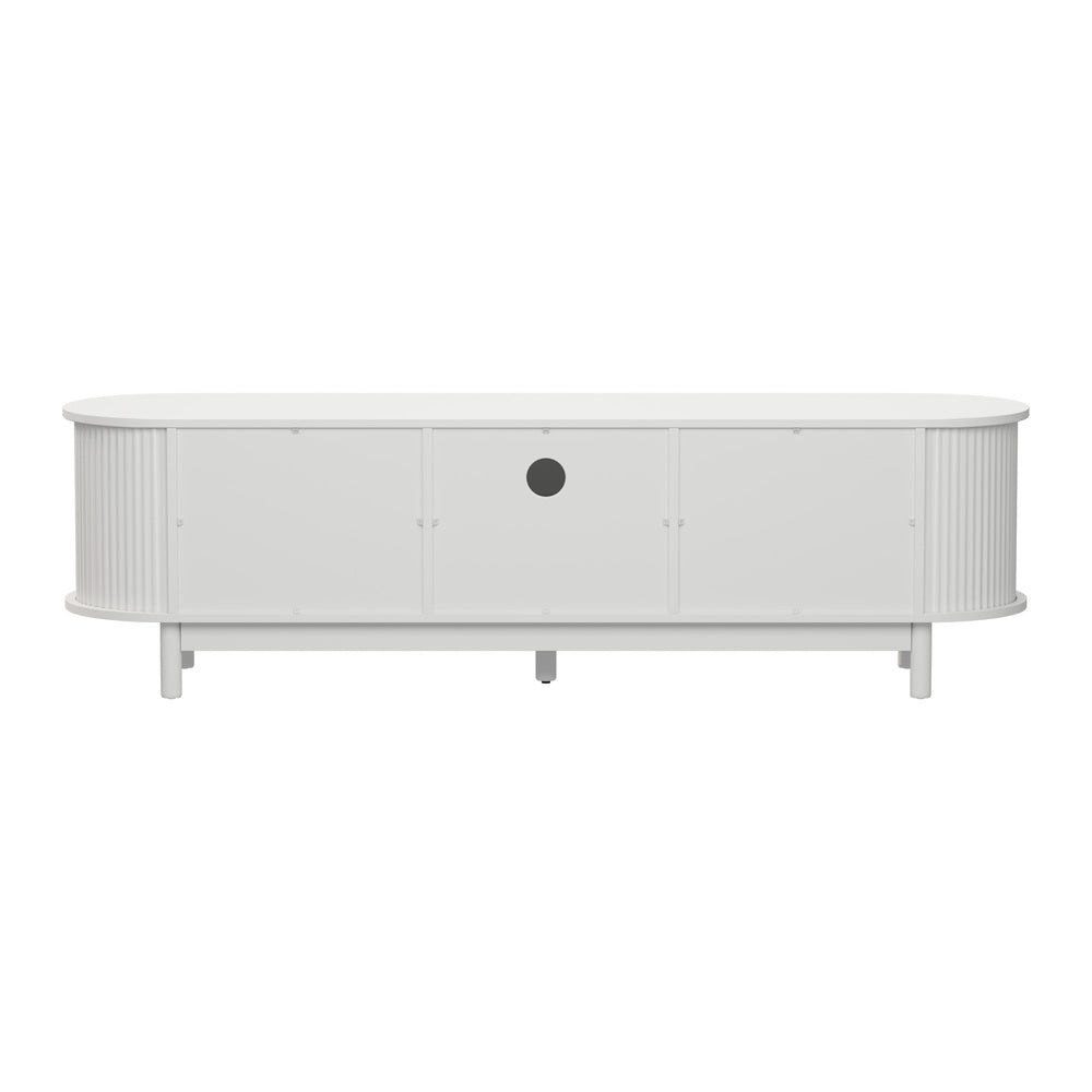 Elva Scandi Fluted Entertainment Unit | Ripple Curved 160cm TV Unit With Storage
