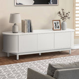 Elva Scandi Fluted Entertainment Unit | Ripple Curved 160cm TV Unit With Storage