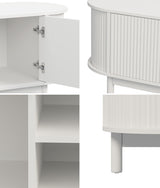 Elva Scandi Fluted Entertainment Unit | Ripple Curved 160cm TV Unit With Storage