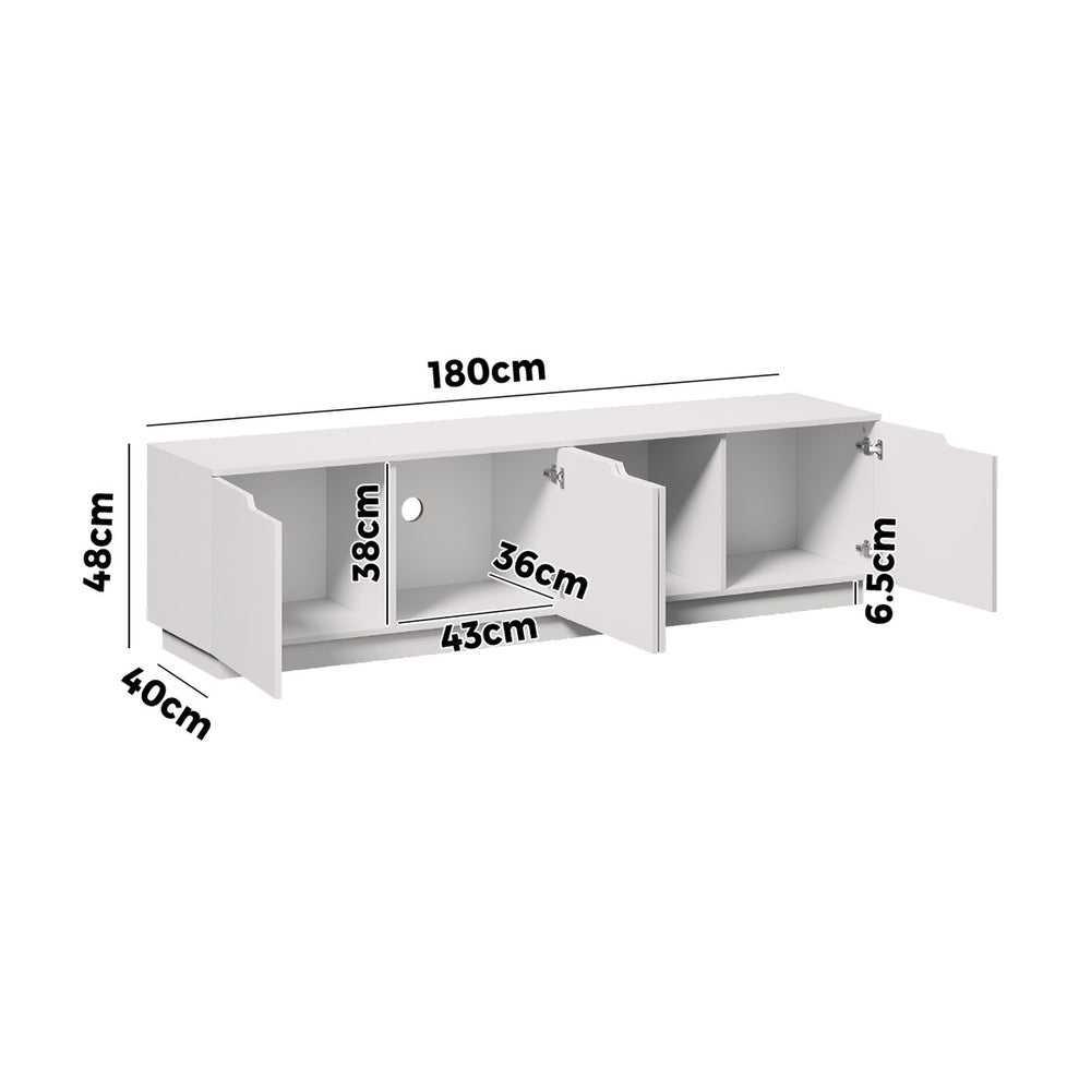 Urbino 180cm TV Entertainment Unit | Modern Four Door Large Storage TV Unit