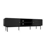 Amolfo Linear 180cm Woodgrain TV Unit | Two Door Modern Retro Look Entertainment Unit