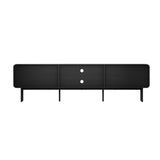 Amolfo Linear 180cm Woodgrain TV Unit | Two Door Modern Retro Look Entertainment Unit