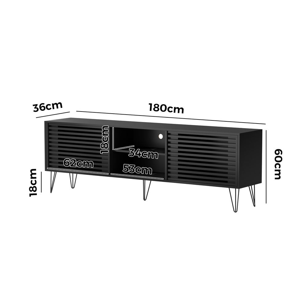 Polizano 180cm Wooden TV Cabinet Entertainment Unit | Modern TV Unit with Storage