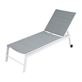Santorini Adjustable Aluminium Sun Lounge | 5 Position Outdoor Pool Lounger Day Bed With Moveable Wheels