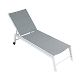 Santorini Adjustable Aluminium Sun Lounge | 5 Position Outdoor Pool Lounger Day Bed With Moveable Wheels
