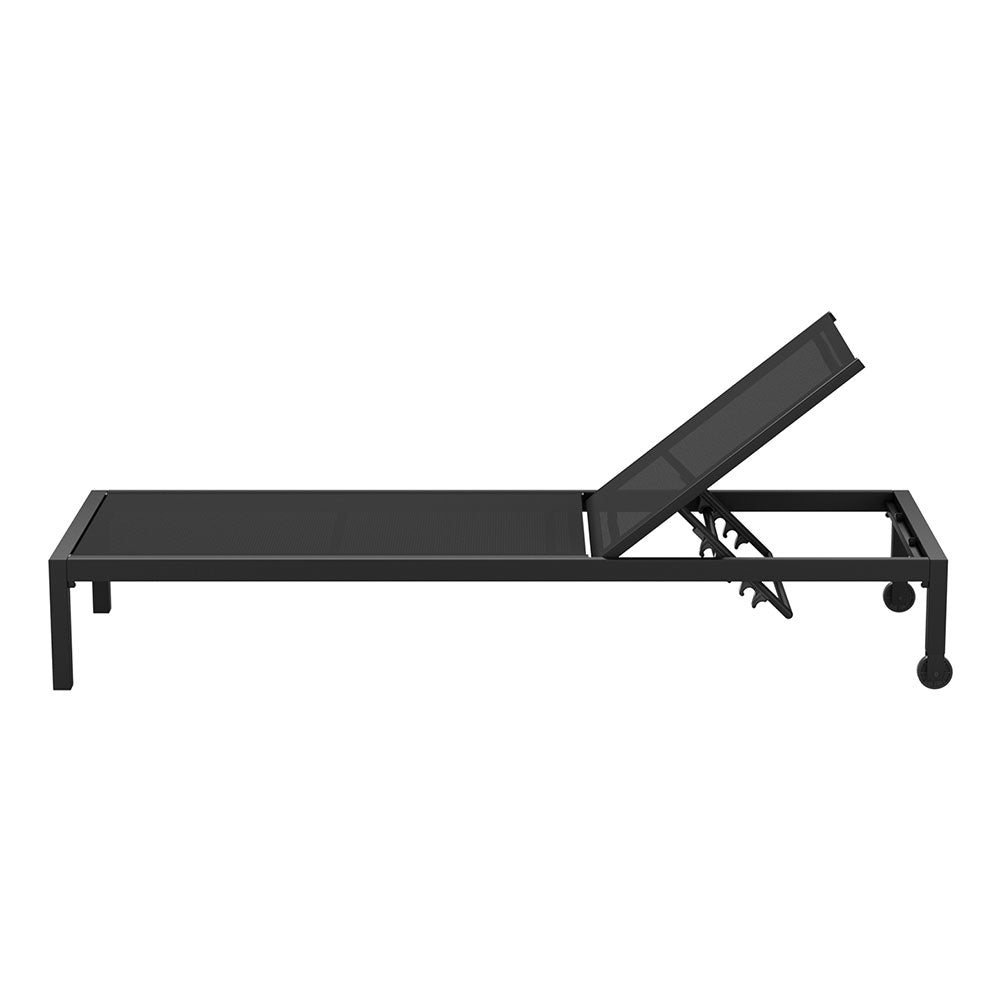 Santorini Adjustable Aluminium Sun Lounge | 5 Position Outdoor Pool Lounger Day Bed With Moveable Wheels