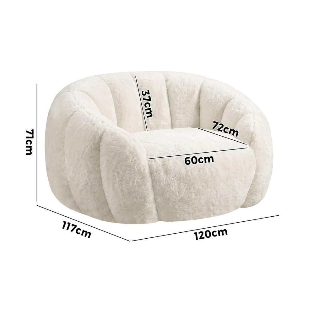 Lexi Super Soft Faux Rabbit Fleece Bean Bag | Soft Plush Fabric Floor Lounge