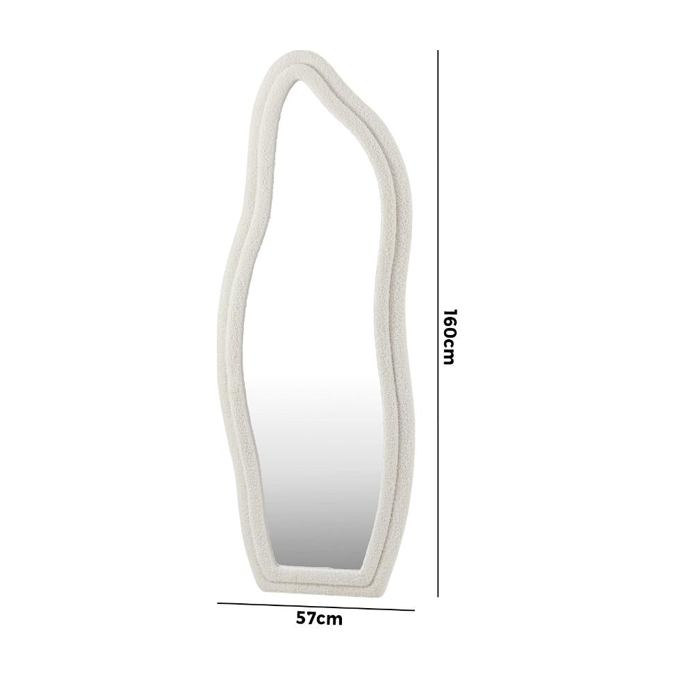 Piazzi Boucle XL Floor or Free Standing Designer Mirror | Abstract 166 x 60cm Feature Décor Mirror
