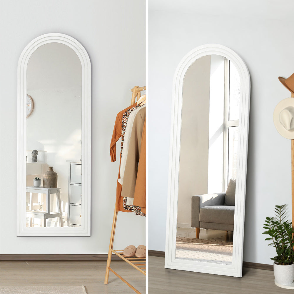 Imoli Arched 165 x 60cm Wall or Floor Designer Mirror | Modern Full Length Wooden Décor Mirror