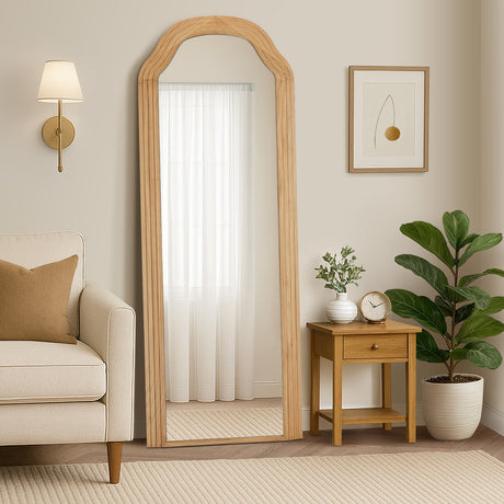 Versailles Arched 165 x 60cm Wall or Floor Designer Mirror | Modern Full Length Wooden Décor Mirror