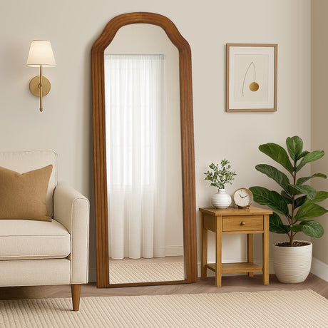 Versailles Arched 165 x 60cm Wall or Floor Designer Mirror | Modern Full Length Wooden Décor Mirror