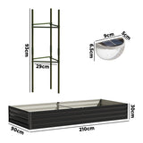 Greenio Premium Raised Garden Bed with Plant Stand | LED Lights Galvanised Steel Planter Garden Bed