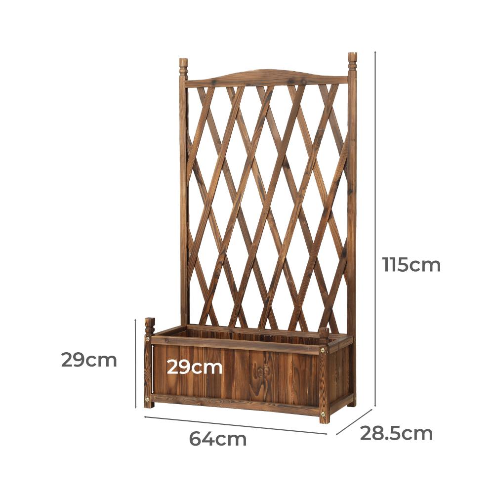 Arezzo Wooden Garden Bed with Climbing Trellis | Raised Garden Bed Standing Flower Vegetable Planter